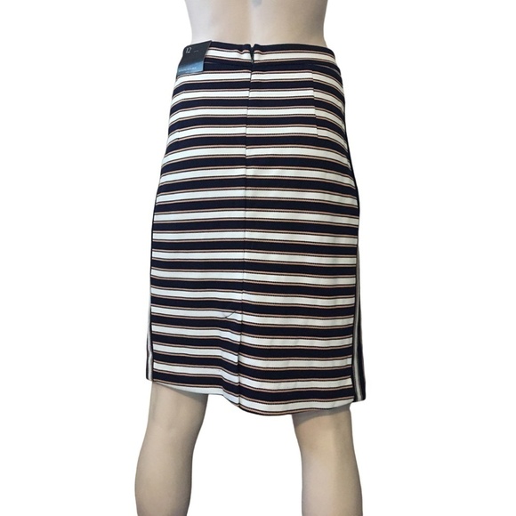 BANANA Republic Rayon Blend Vertical Horizontal Stripe Skirt Stretch Pencil - Picture 5 of 11
